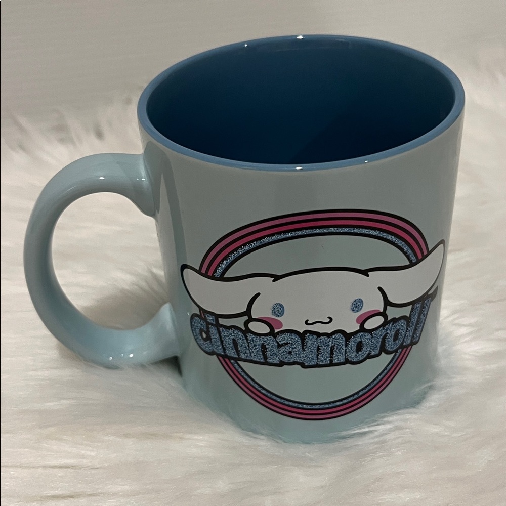 🆕Hello Kitty Cinnamoroll Mug Coffee Tea Cup Double Sided Blue Glitter